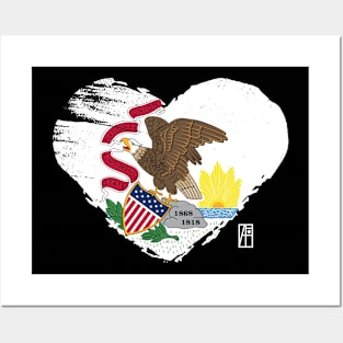 U.S. State - I Love Illinois - Illinois Flag Posters and Art